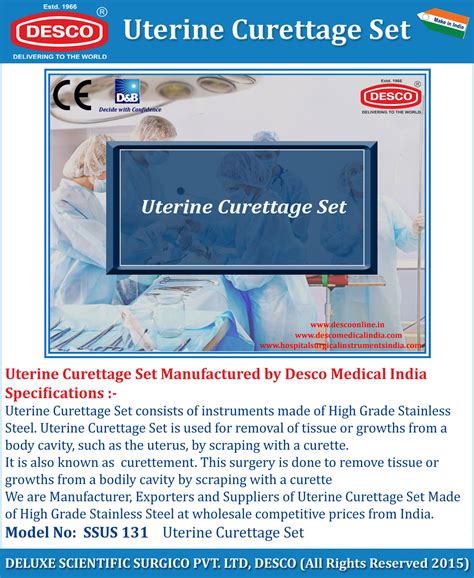 Uterine Curettage Set - Manufacturers, Exporters & Suppliers India