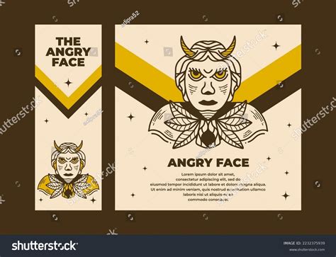 Vintage Illustration Design Flat Face Man Stock Vector (Royalty Free ...