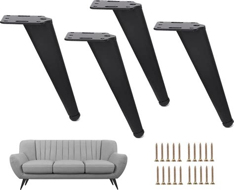 SYDACG 4-Piece Set of 6 Inch Black Metal Furniture Legs for India | Ubuy