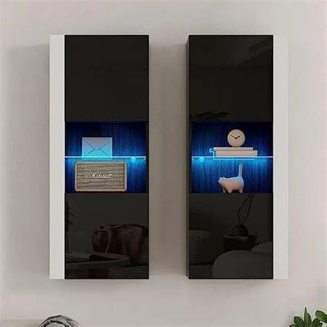 [FebruaryStockUpSale] AMERLIFE Wall Storage Cabinets with LED Lights ...