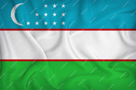 Uzbekistan national flag waving | Premium PSD