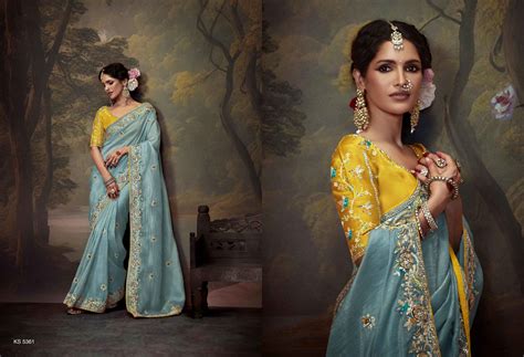 Kimora Naveli Embroidery Designer Saree Collection