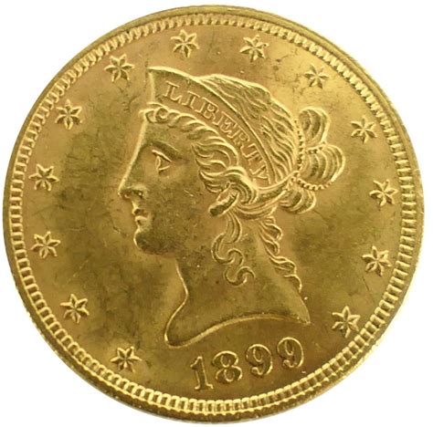 Bid Now: 1899 LIBERTY HEAD EAGLE $10 TEN DOLLAR GOLD COIN - February 2 ...