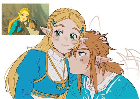 link and princess zelda (the legend of zelda and 1 more) drawn by ...