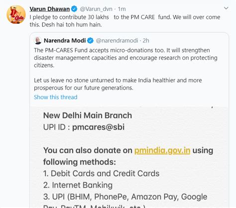 Varun Dhawan contributes Rs 30 lakh to PM-CARES Fund