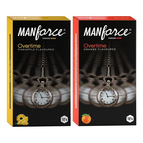 Buy Manforce Overtime Orange & Pineapple Flavoured Condoms for Men| 20 ...
