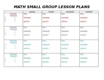 Lesson Plan Example Math for Small Group 的图像结果