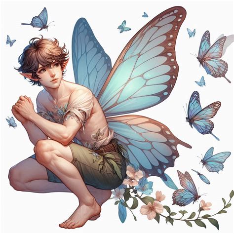 Crouching Sprite | Male fairy, Fairy art, Anime fairy