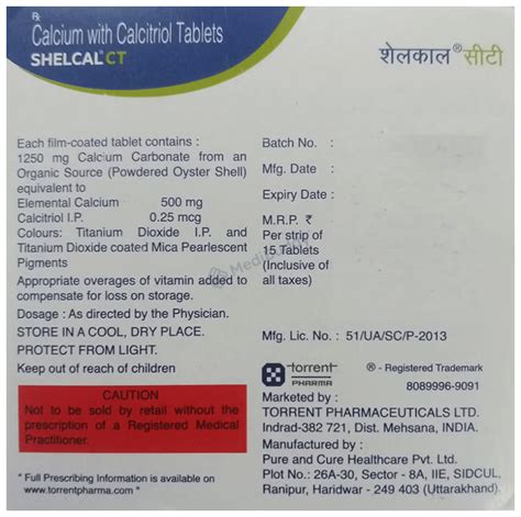 Shelcal CT Tablet: Price, Uses, Side Effects & How to Use - MediBuddy