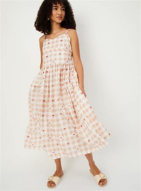 Buy Women Checked Midi Dress Online at just Rs. 999.0 - 1000015492103 ...