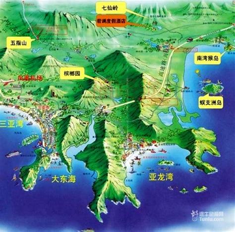 三亚旅游地图 三亚市地图全图高清版_三亚必去的几个景点顺序