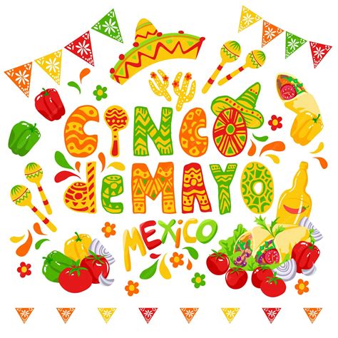 Premium Vector | Cinco de mayo celebration festive clipart