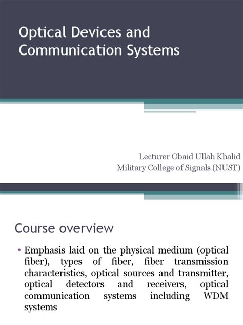 Introduction To Optical Devices | PDF | Optical Fiber | Communications System