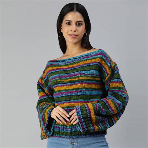 Knitted Self Design Pullover - 3370 – Magic Needles