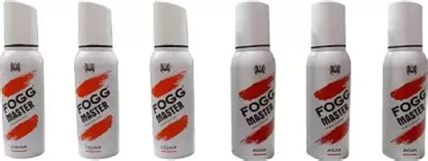 Buy FOGG MASTER 3 CEDAR, 3 AGAR (PACK OF 6) Body Spray - For Men ...