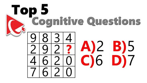 Rezultat imagine pentru Cognitive Test Questions Example