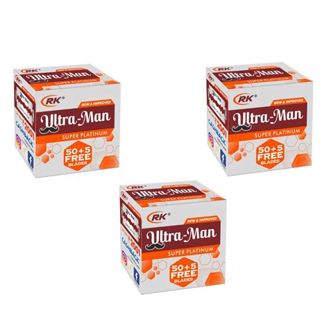 Buy RK Ultraman Double Edge Shaving Blades, (55 in 1), (Pack of 3 ...