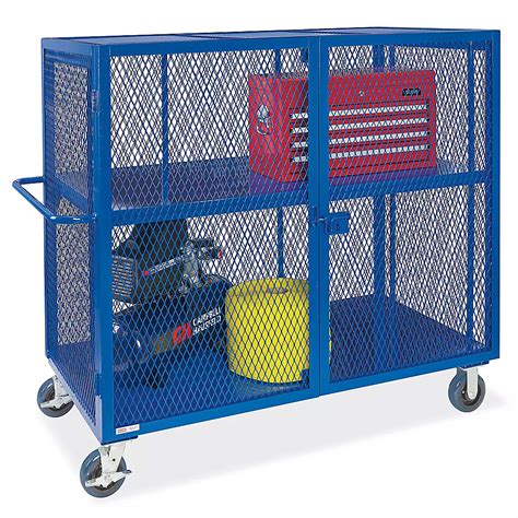 Welded Security Cart - 60 x 30 x 58", Blue H-6129BLU - Uline