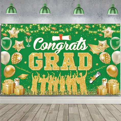 Graduation Banner Congrats Grad Banner, Green and India | Ubuy