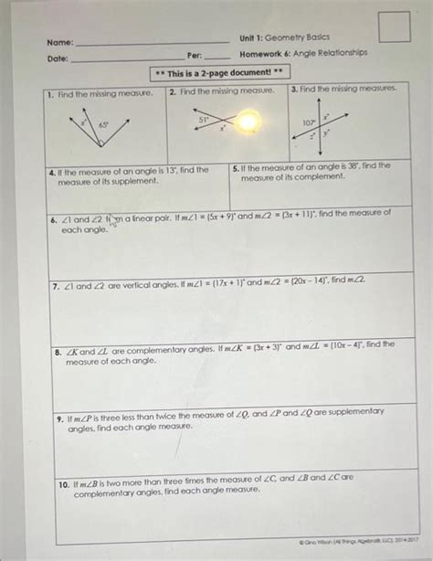 Image result for Unit 1 Geometry Basics Homework 5