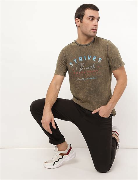 Buy Pure Cotton Printed Round Neck T-shirt at Marks & Spencer