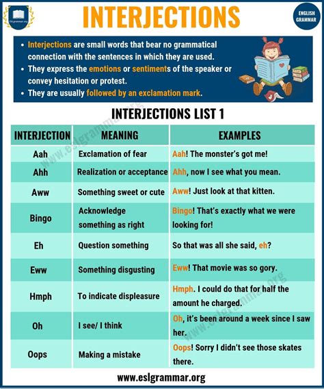 Explanation and examples of interjections in english – Artofit