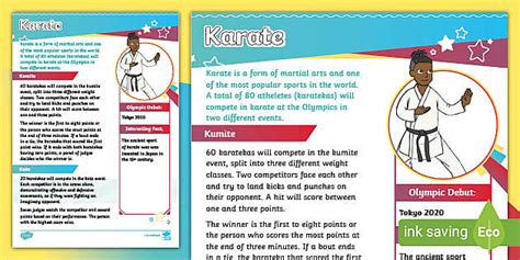 Karate Fact Sheet Activity Sheet (teacher made) - Twinkl