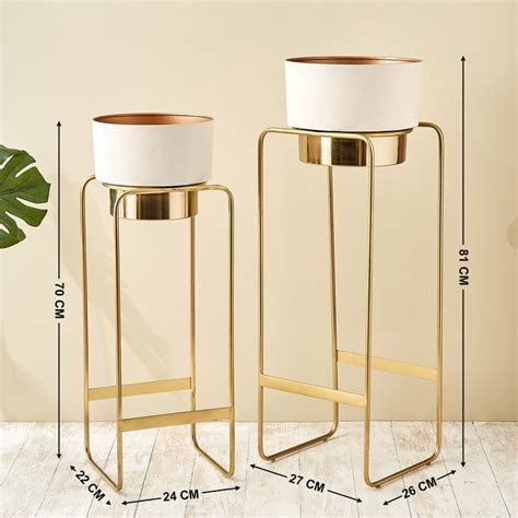 Buy Gardenia Ferra Set of 2 Metal Floor Planters with Stand from Home ...