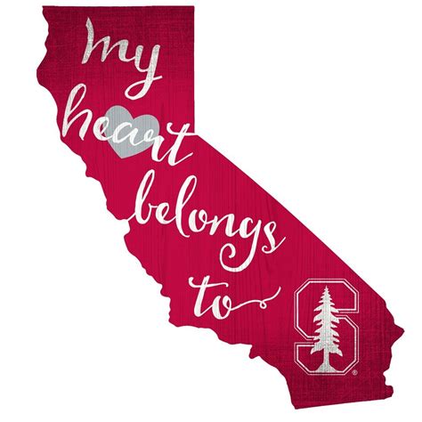 Fan Creations Stanford My Heart Belongs State Sign, Multi : Amazon.in ...