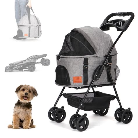 SKISOPGO Pet Stroller for Small Dogs Cats, 3-in-1 Dog Stroller with ...