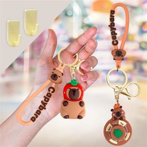 Toyshine 2 Pc Cute Capybara Animal Figurine & Capabala Rotary Table ...