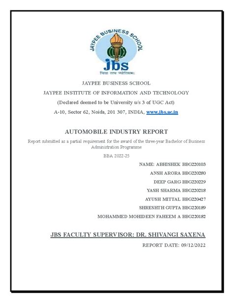 Jaypee Business School - JAYPEE BUSINESS SCHOOL JAYPEE INSTITUTE OF ...