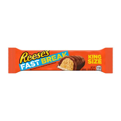 REESE'S FAST BREAK Milk Chocolate Peanut Butter King Size Candy Bar, 3.5 oz