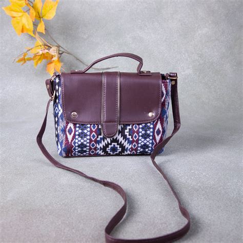 Regular Slings Blue with Maroon Prints – lakshya bags