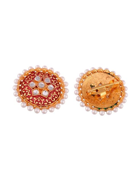 Buy Set of 2 Traditional Meenakari Saree Pin Brooch for Women Online at ...