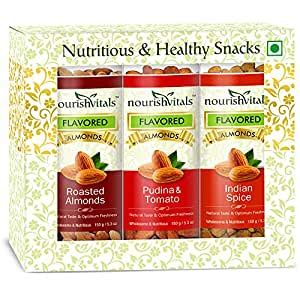 Nourish Vitals Roasted Almonds + Pudina & Tomato + Indian Spice ...