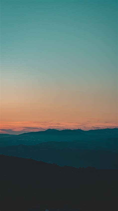 Download wallpaper 1350x2400 hills, sunset, sky iphone 8+/7+/6s+/6+ for ...