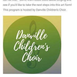 Danville Childrens Choir Adventures in the Arts Summer Program, Boyle ...