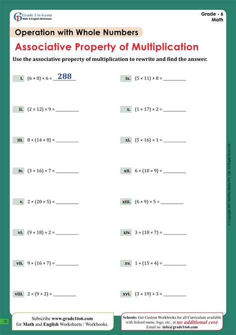 Associative Property Of Multiplication Worksheets - Printable Worksheets