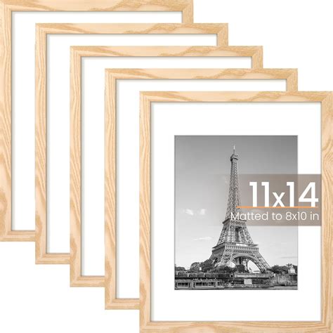 Amazon.com - Barydat 6 Pcs 11"x14" Beige Oak Wood Picture Frame Set ...