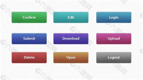 彩色网页按钮图标素材网页UI素材免费下载(图片编号:8913918)-六图网