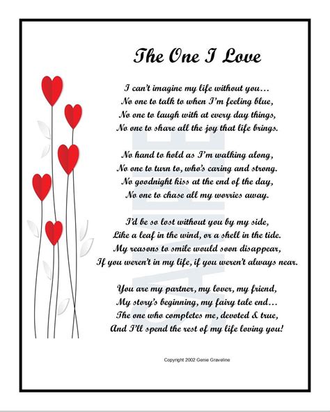 The One I Love, DIGITAL DOWNLOAD, Valentine Poems for Boyfriend ...