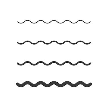 Wave zigzag line simple thin to thick element decor design or single ...