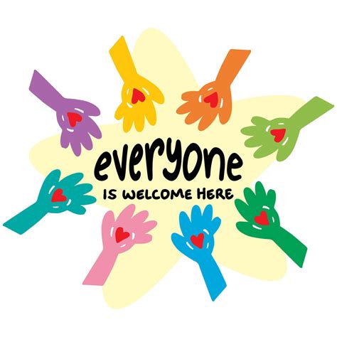 Everyone is welcome here, hand lettering. Wall art poster 20144456 ...