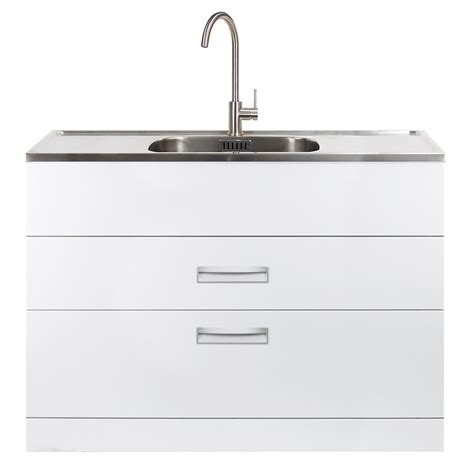 LeVivi - LeVivi Hub Tub 1200mm Double Drawer Laundry Tub White with ...