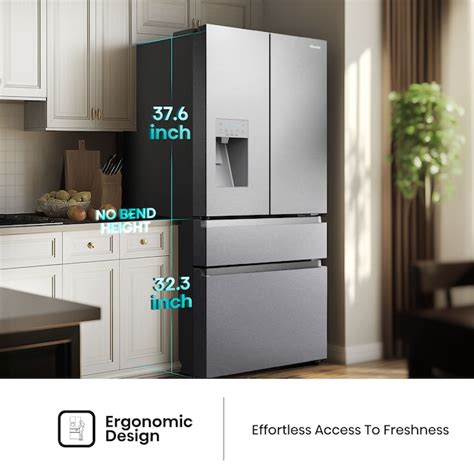 Hisense PureFlat 25.6-cu ft 4-Door Smart French Door Refrigerator with ...