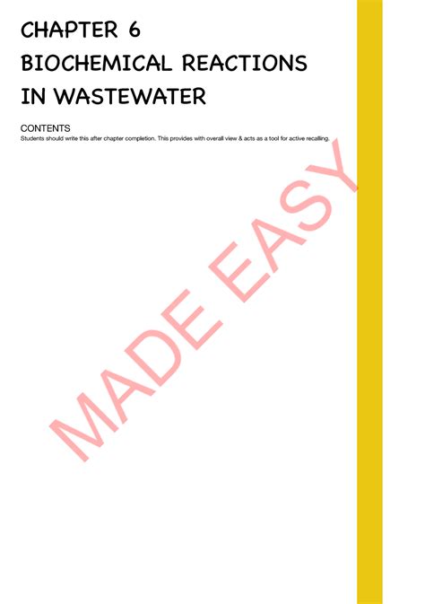 Biochemical reaction inwaste water - ####### CHAPTER 6 ...