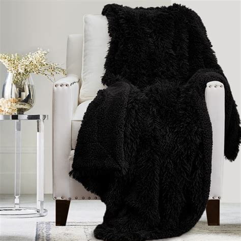 Buy The Connecticut Home Company Shag with Sherpa Reversible Throw ...
