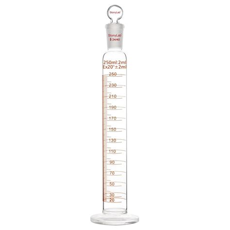 Buy stonylab Measuring Cylinder with Stopper, 250 ml Heavy Wall ...