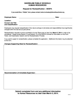 Fillable Online schools shorelineschools Form please contact ...